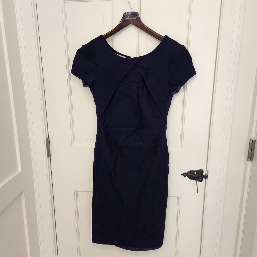Sarah Campbell Elegant Navy Blue Dress